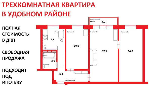 Продам квартиру в Юрово по адресу Космонавтов ул, 24, площадь 598 квм Недвижимость Москва (Россия) Арт