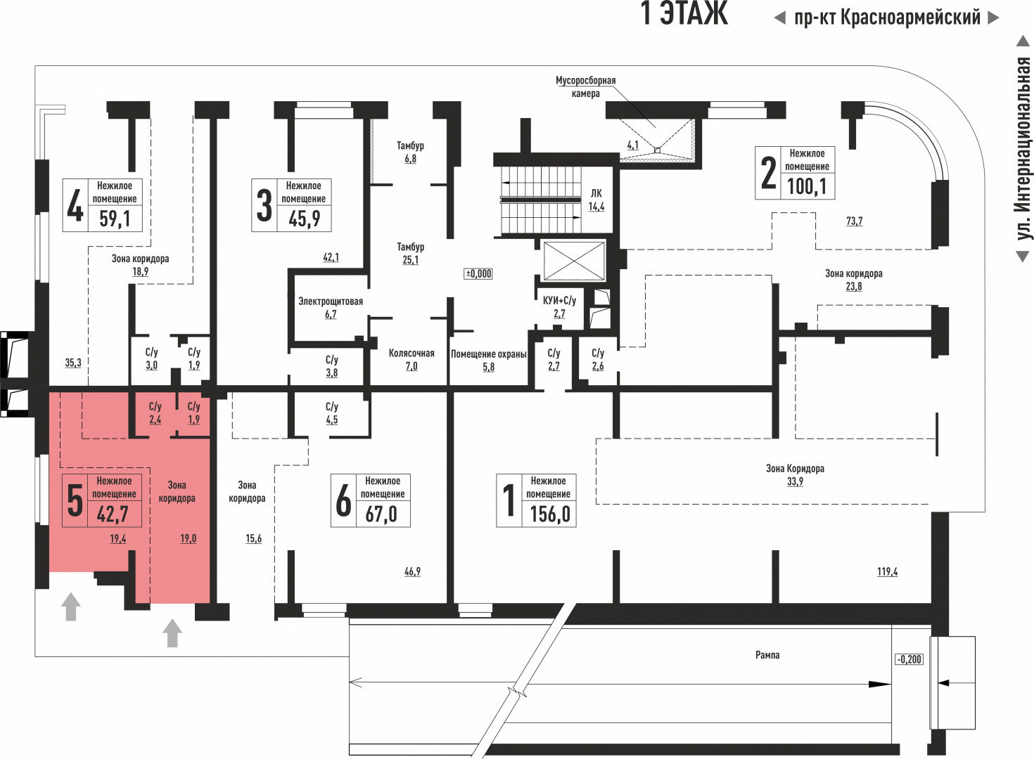 Продам помещение свободного назначения 42.7 м.кв.