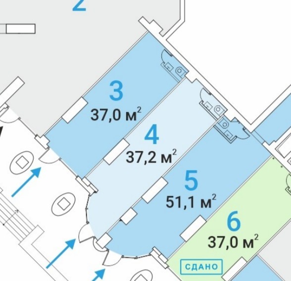 Сдам в аренду помещение свободного назначения 37.2 м.кв.