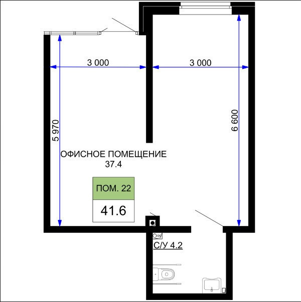 Продам помещение свободного назначения 41.6 м.кв.