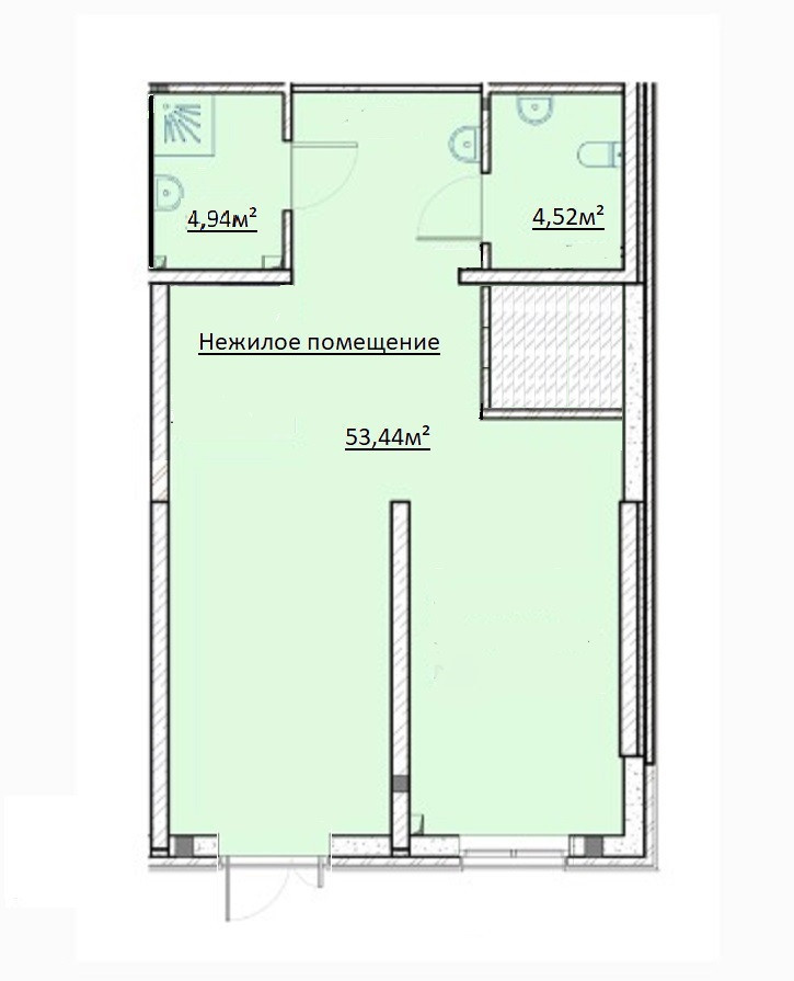 Сдам в аренду помещение свободного назначения 62.9 м.кв.