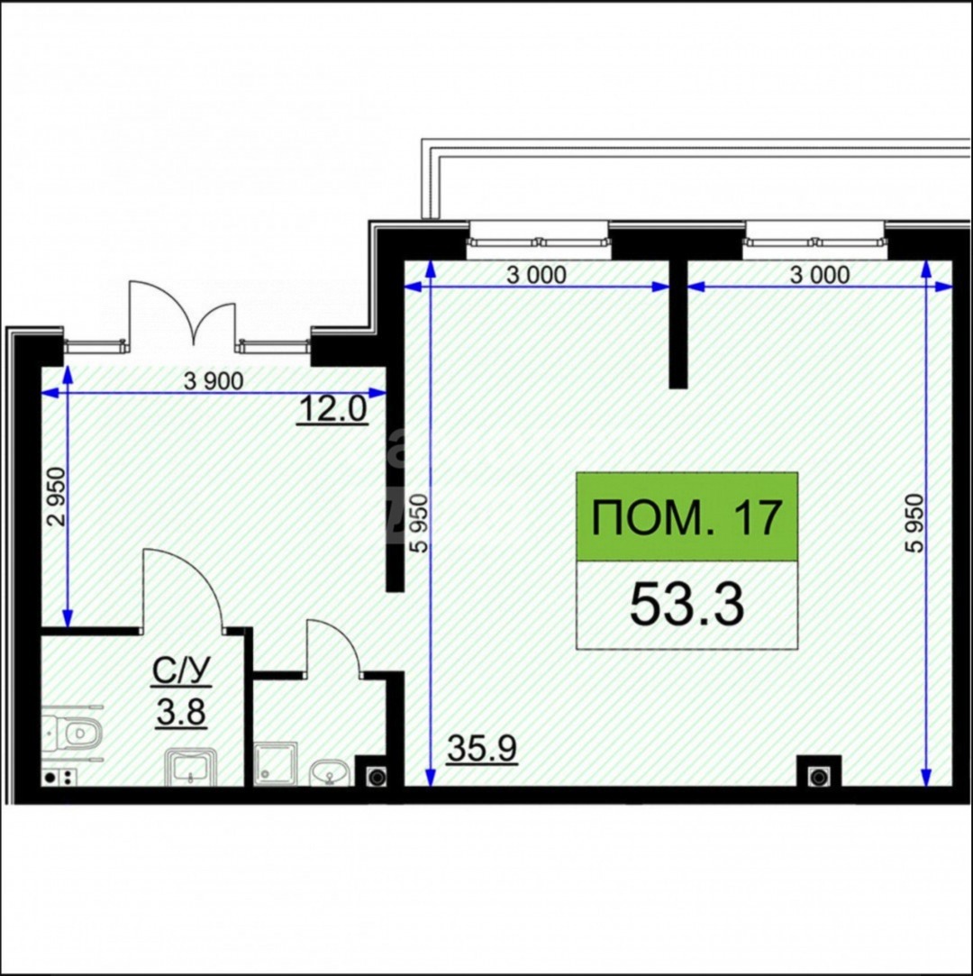 Продам помещение свободного назначения 53.4 м.кв.