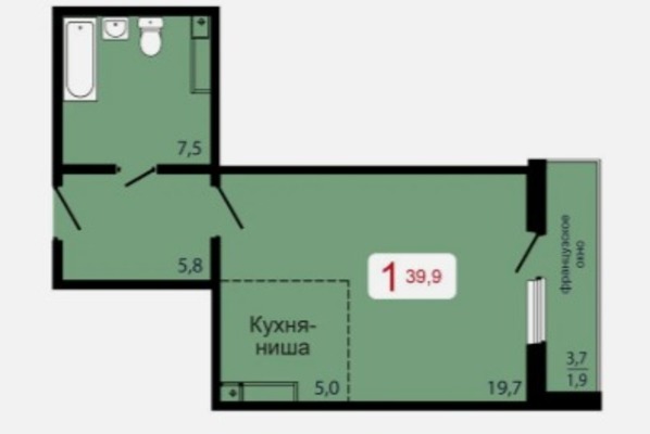 Квартира на продажу в Красноярске, Прибойная ул, 31ж