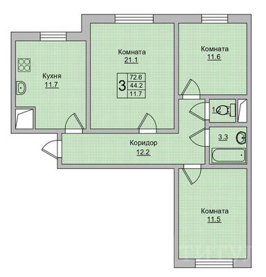 Продам трехкомнатную (3-комн.) квартиру, Жданова ул, 11, Ростов-на-Дону г