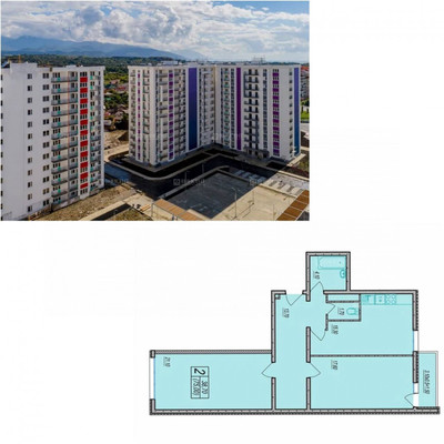 Продам двухкомнатную (2-комн.) квартиру, Акаций (Адлерский р-н) ул, 34, Сочи г