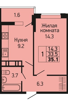 Продам однокомнатную (1-комн.) квартиру, им. Героя Яцкова И.В. ул, 1/11, Краснодар г