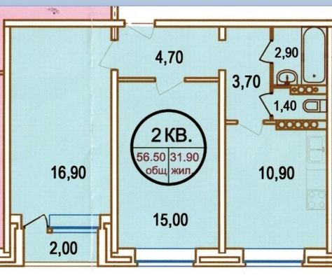 Продам двухкомнатную (2-комн.) квартиру, Юбилейная ул, 12к2, Рогово п