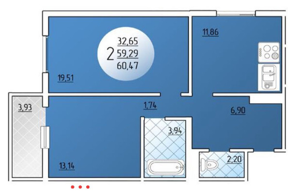 Продам двухкомнатную (2-комн.) квартиру, Черкасская ул, 129к1, Краснодар г