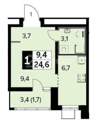 Продам однокомнатную (1-комн.) , Мира ул, 4к1, Люберцы г