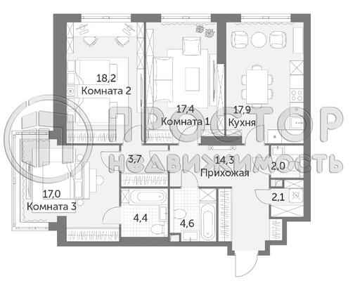 Продам многокомнатную квартиру, Академика Волгина ул, 2с1, Москва г