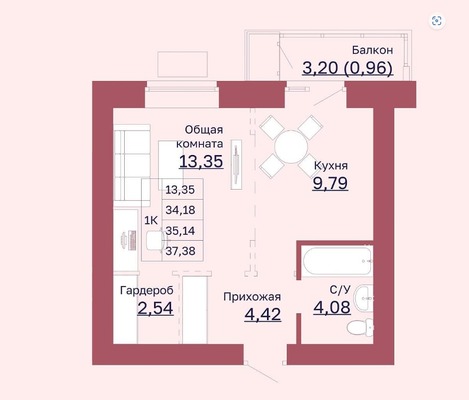 Продам однокомнатную (1-комн.) квартиру, Гоголя ул, 52, Барнаул г