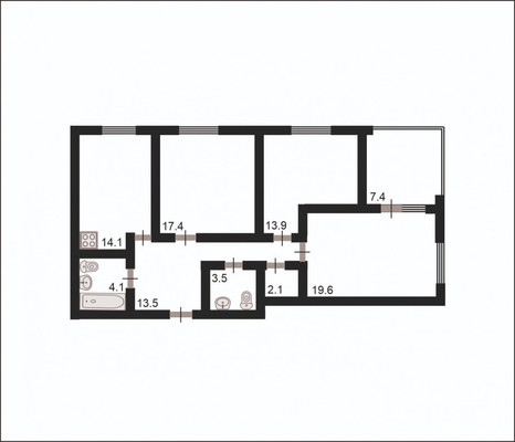 Продам трехкомнатную (3-комн.) квартиру, Парфёновская ул, 7к1, Санкт-Петербург г