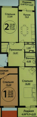 Продам двухкомнатную (2-комн.) квартиру, Душистая ул, 77, Краснодар г