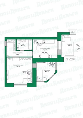 Продам двухкомнатную (2-комн.) квартиру, Преображенская ул, 29/2, Киров г