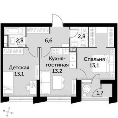 Продам двухкомнатную (2-комн.) квартиру (долевое), Строительный проезд, 9к6, Москва г