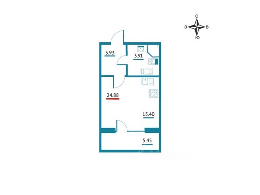 Продам однокомнатную (1-комн.) квартиру (долевое), Оборонная ул, 33к2, Мурино п