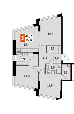 Продам трехкомнатную (3-комн.) квартиру (долевое), Варшавское ш, 37Ак3, Москва г