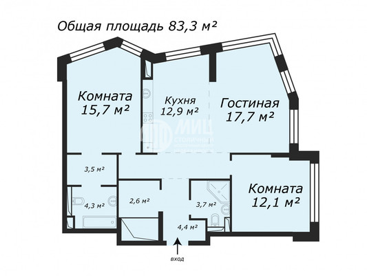 Продам двухкомнатную (2-комн.) квартиру (долевое), Арбат ул, Москва г