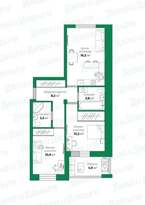 Продам трехкомнатную (3-комн.) квартиру, Ивана Попова ул, 93, Киров г