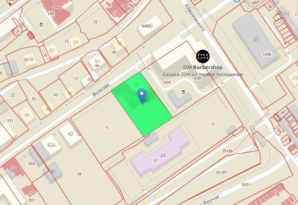 Продам участок 14,43 соток, Волкова ул, 46, Казань г, 0 км от города