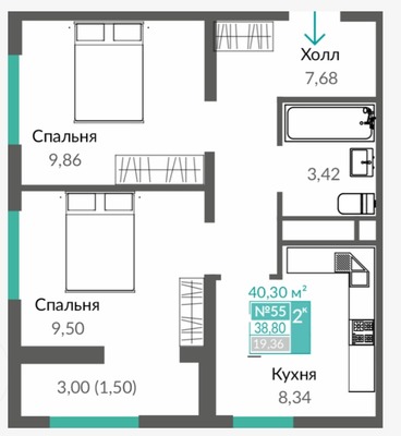 Продам двухкомнатную (2-комн.) квартиру (долевое), Киевская ул, Симферополь г