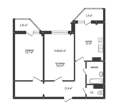 Продам двухкомнатную (2-комн.) квартиру, Пушкинская ул, 10к2, Шушары п