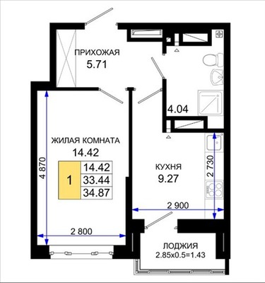 Продам однокомнатную (1-комн.) квартиру, Таганрогская ул, д.132/3, Ростов-на-Дону г
