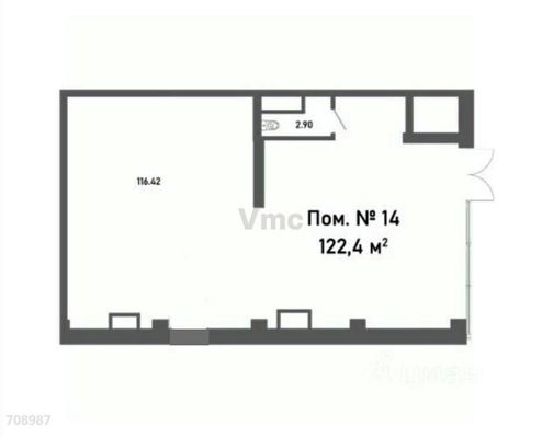 Сдам торговое помещение 122,4 м2, Востряковское ш, 7 2, Москва г
