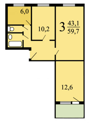 Продам трехкомнатную (3-комн.) квартиру, Молдагуловой ул, 28к3, Москва г