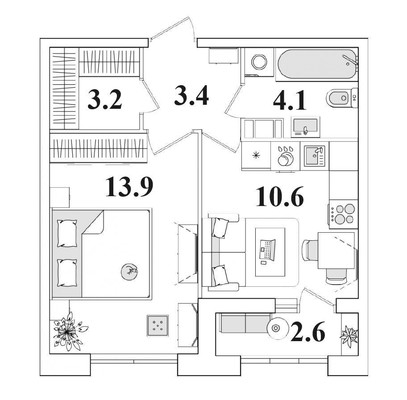 Продам однокомнатную (1-комн.) квартиру, Полюстровский пр-кт, 75, Санкт-Петербург г