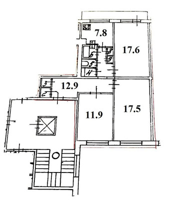 Продам трехкомнатную (3-комн.) квартиру, Дыбенко ул, 22к1, Санкт-Петербург г