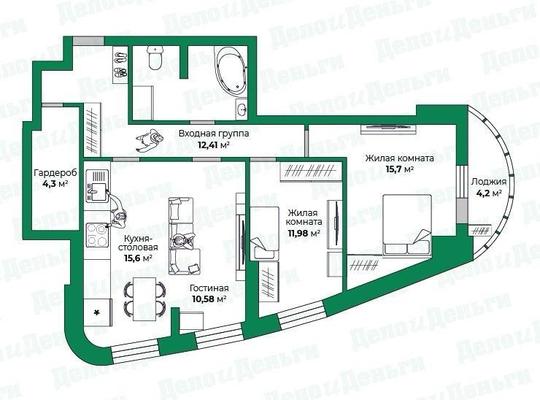 Продам трехкомнатную (3-комн.) квартиру, Калинина ул, 40, Киров г