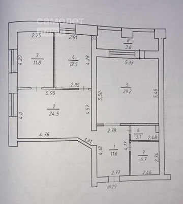 Продам трехкомнатную (3-комн.) квартиру, 34-й мкр, 11/1, Октябрьский г