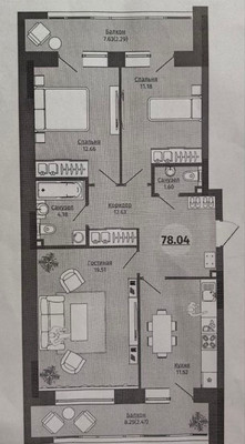 Продам трехкомнатную (3-комн.) квартиру, Бухарская ул, 32к2, Казань г