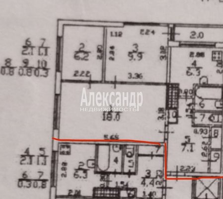 Продам трехкомнатную (3-комн.) квартиру, Кустодиева ул, д. 10 корп. 1, Санкт-Петербург г