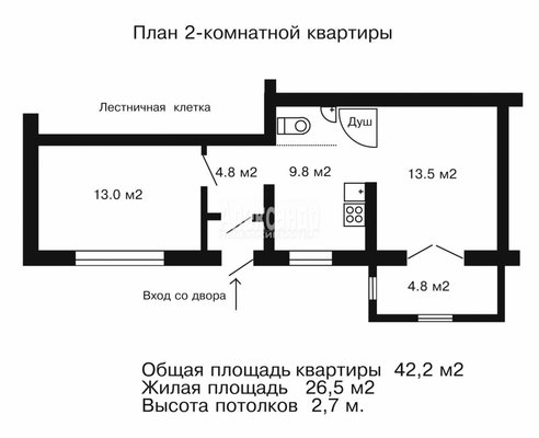 Продам двухкомнатную (2-комн.) квартиру, Рощинская ул, д. 36, Гатчина г