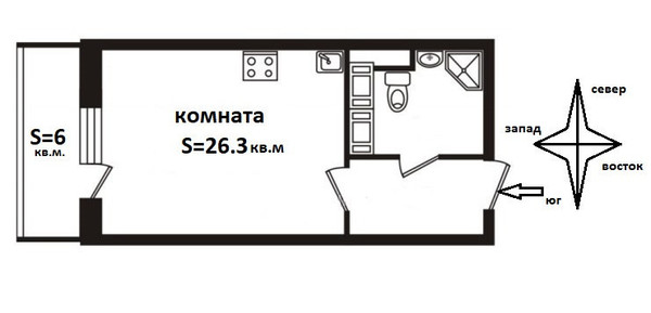 Продам однокомнатную (1-комн.) квартиру, Европейский пр-кт, 8, Кудрово г