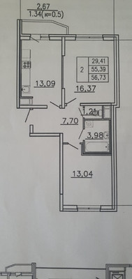 Продам двухкомнатную (2-комн.) квартиру, Шувалова ул, 20к1, Мурино п