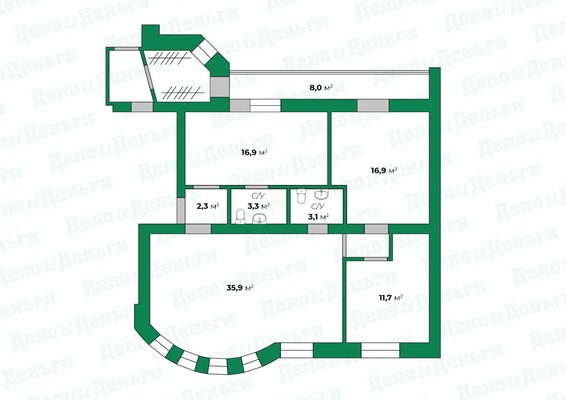 Продам трехкомнатную (3-комн.) квартиру, Орловская ул, 4, Киров г