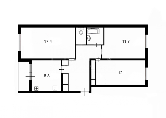 Продам трехкомнатную (3-комн.) квартиру, Староладожский канал ул, , 3, Шлиссельбург г