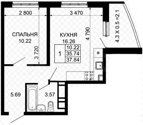 Продам однокомнатную (1-комн.) квартиру, им. Петра Метальникова ул, 361, Краснодар г