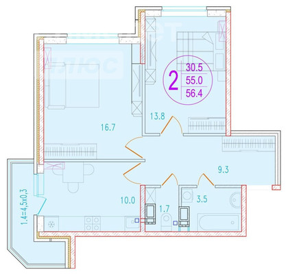Продам двухкомнатную (2-комн.) квартиру, Героев-Разведчиков ул, 8к3, Краснодар г