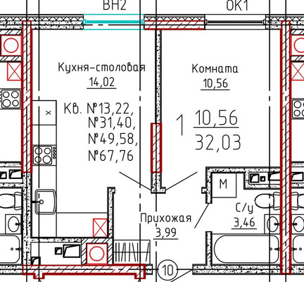 Продам однокомнатную (1-комн.) квартиру, Береговая ул, 18, Новая Адыгея аул