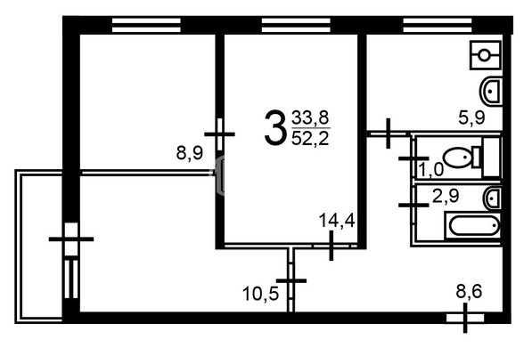 Продам трехкомнатную (3-комн.) квартиру, Клинская ул, 11, Москва г