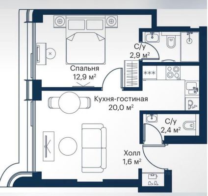 Продам однокомнатную (1-комн.) квартиру (долевое), Волоколамское ш, Москва г