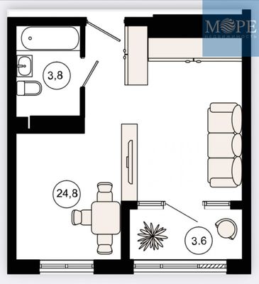 Продам однокомнатную (1-комн.) квартиру, Ленина (Молдовка мкр) ул, 280а, Сочи г