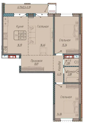 Продам трехкомнатную (3-комн.) квартиру, им. Репина ул, 5, Краснодар г