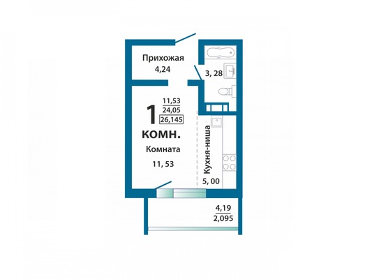 Продам однокомнатную (1-комн.) квартиру, Дружбы (мкр Заречный) ул, 1, Западный п