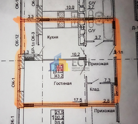 Продам однокомнатную (1-комн.) квартиру, Шухова ул, д.1А, Тула г