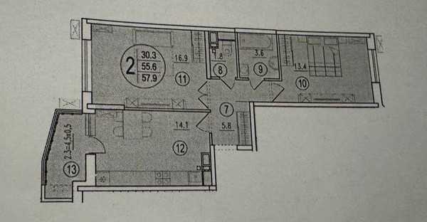 Продам двухкомнатную (2-комн.) квартиру, Героев-Разведчиков ул, 6к1, Краснодар г